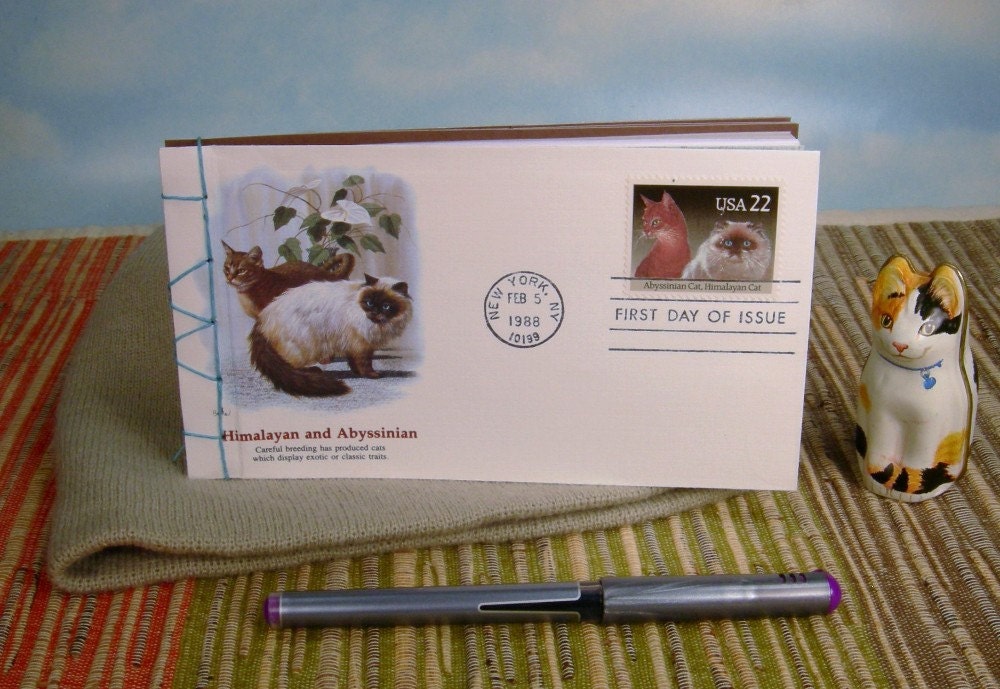 Correspondence Journal w/ Himalayan Abyssinian Cats First Day Cover Envelope
