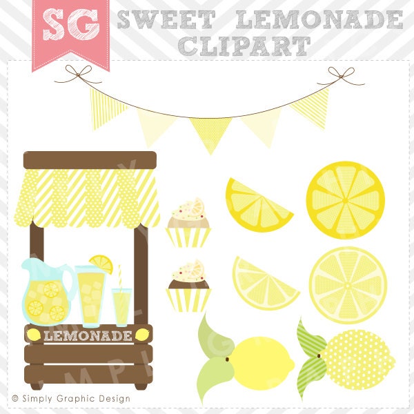 Sweet Lemonade Digital Clip Art Illustrations for Personal and Commercial Use