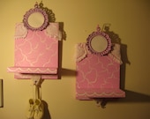 Two Handmade Shelves Embellished with Vintage Metal Frames Baby Girls Room Decor venitadezzins