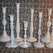 8 Shabby Chic Chippy White Candle Holders