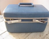 samsonite train case blue train case royal traveler medalist carry on bag mirror tray chrome
