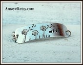 Silver aluminum handstamped bracelet free shipping