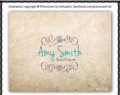Custom Premade Logo Design - Damask illustration photography logo business boutique logo design by princess mi logo1279-2