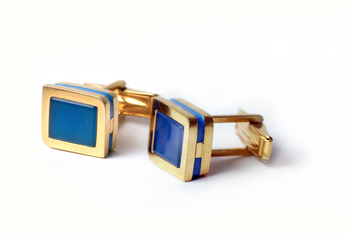 Wedding cufflinks, cuff for man, blue stone man jewelry