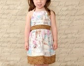 Girls Sun Dress Halter Sundress Summer Spring in Paris Memories Collection