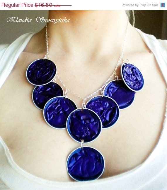 SALE Ecofriendly necklace in purple, ecofashion