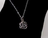 Sterling Silver Rose Necklace - Flower, Love, Faith Necklace, Mom, Daughter, BFF Gift, Bridal Party Gifts
