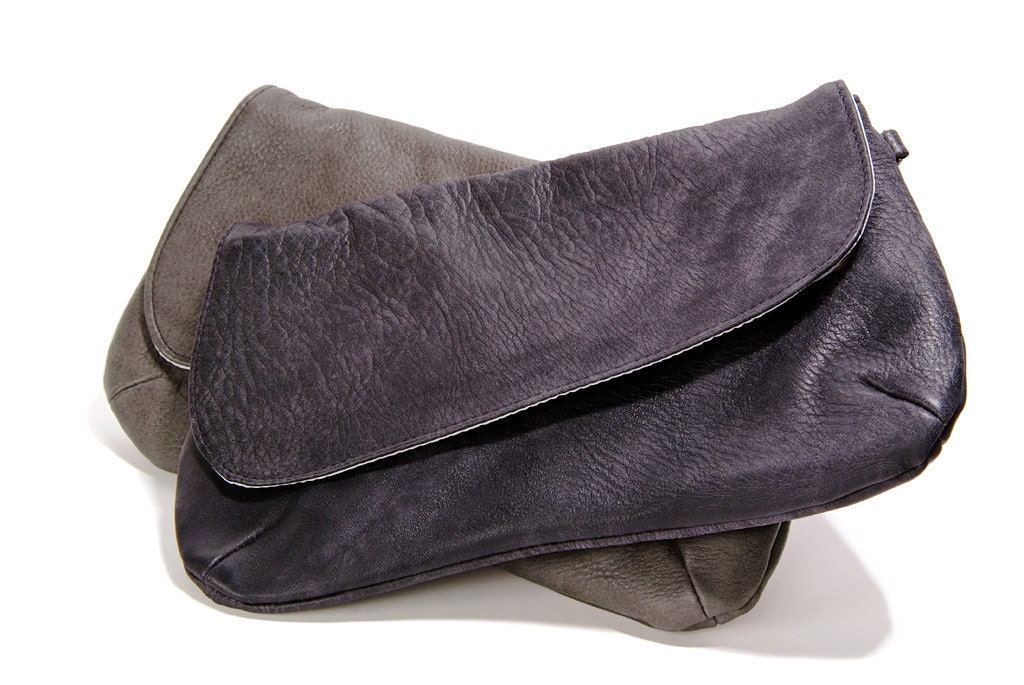 smoke black women leather Purse, leather clutch, ready to ship, leather wallet, gift for her