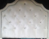 Custom Upholstered Headboard Queen Velvet Rhinestone Nailheads MADE TO ORDER