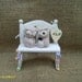 Owls on a park bench wedding cake topper