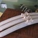 Padded Hangers, Natural Homespun Linen with Natural Organic Cotton Ribbon Accent (Set of 3)
