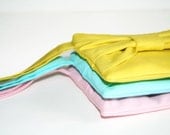 bow wristlet / pastels / spring fashion / pink yellow aqua / bridesmaids / clutch purse / mothers day