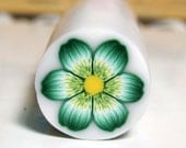 Green six petals Polymer Clay Flower cane