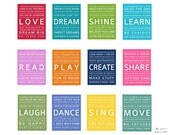 Any 5 Typography art prints baby nursery art prints. Kids Wall Art. Inspiration quote prints. ANY 5 - 5x7 kids art by Wallfry