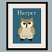 Owl nursery art for children. Chevron zigzag print. 11x14 Woodland forest animals, friends & critters  pictures for baby art for kids