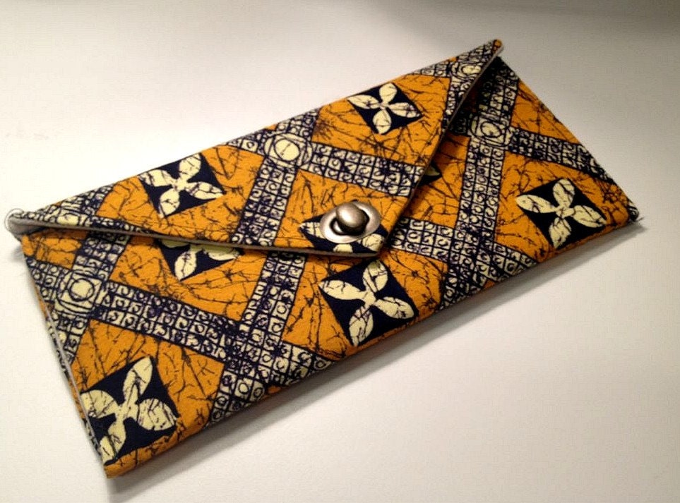 African-Inspired Vintage Print Envelope Clutch