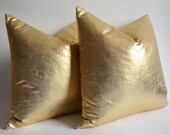 Sukan / 1 Linen Pillow Covers Gold - large pillow - euro pillow covers - european pillow covers - throw pillow - 22x22 pillow covers