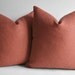 Sukan / 1 Linen Pillow Covers Terracota, Decorative Throw Pillows, Accent Pillows, Chevron Pillow Covers 22x22 Cushion Cover