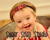 Xoxo valentines day headband - red, zebra, black white- first valentines day