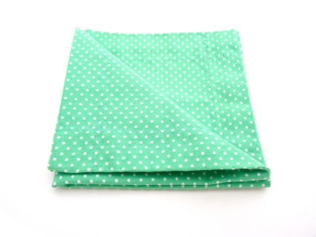 Mint Polka Dot Pocket Square Handkerchief