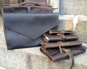 Solid Leather Portfolio clutch - low carbon foot print production
