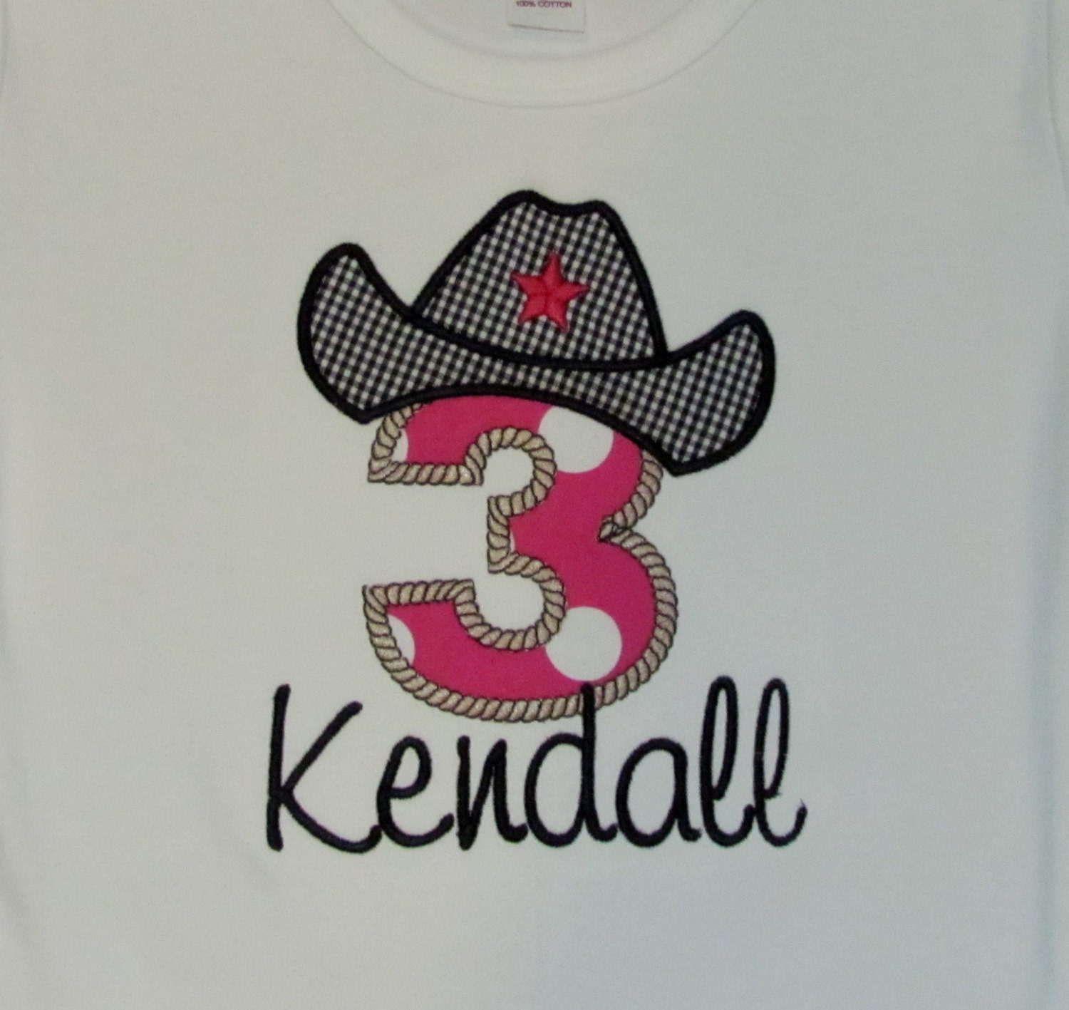 Girls, Cowgirl, Appliqued Number or Letter, Long or Short Sleeve, Birthday Shirt or Onesie, YOU DESIGN