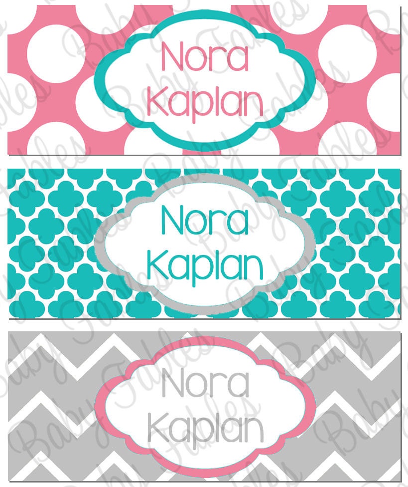 30 piece Waterproof and Dishwasher Safe Custom Name Labels - Nora