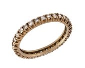 Vintage Full Eternity Diamond Wedding Band in 14k Rose Gold