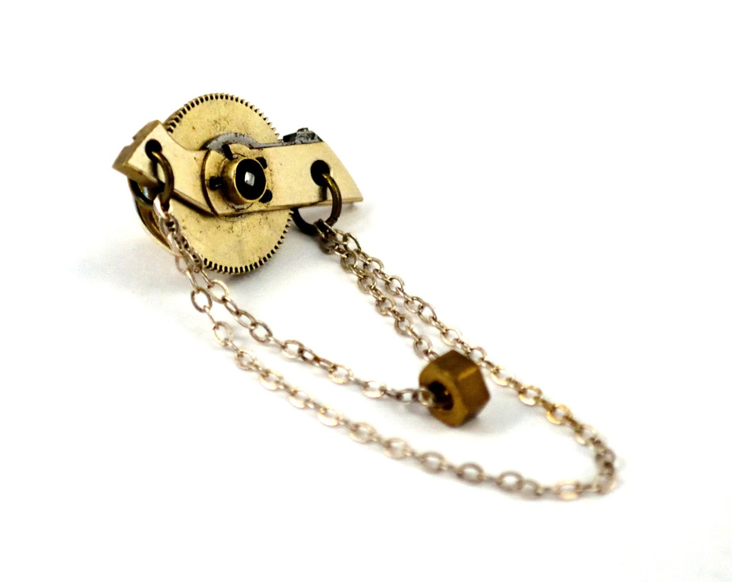Steampunk Pin, Tie Tack, Lapel Pin, Dangle