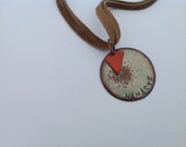 Yoga enameled necklace Namaste