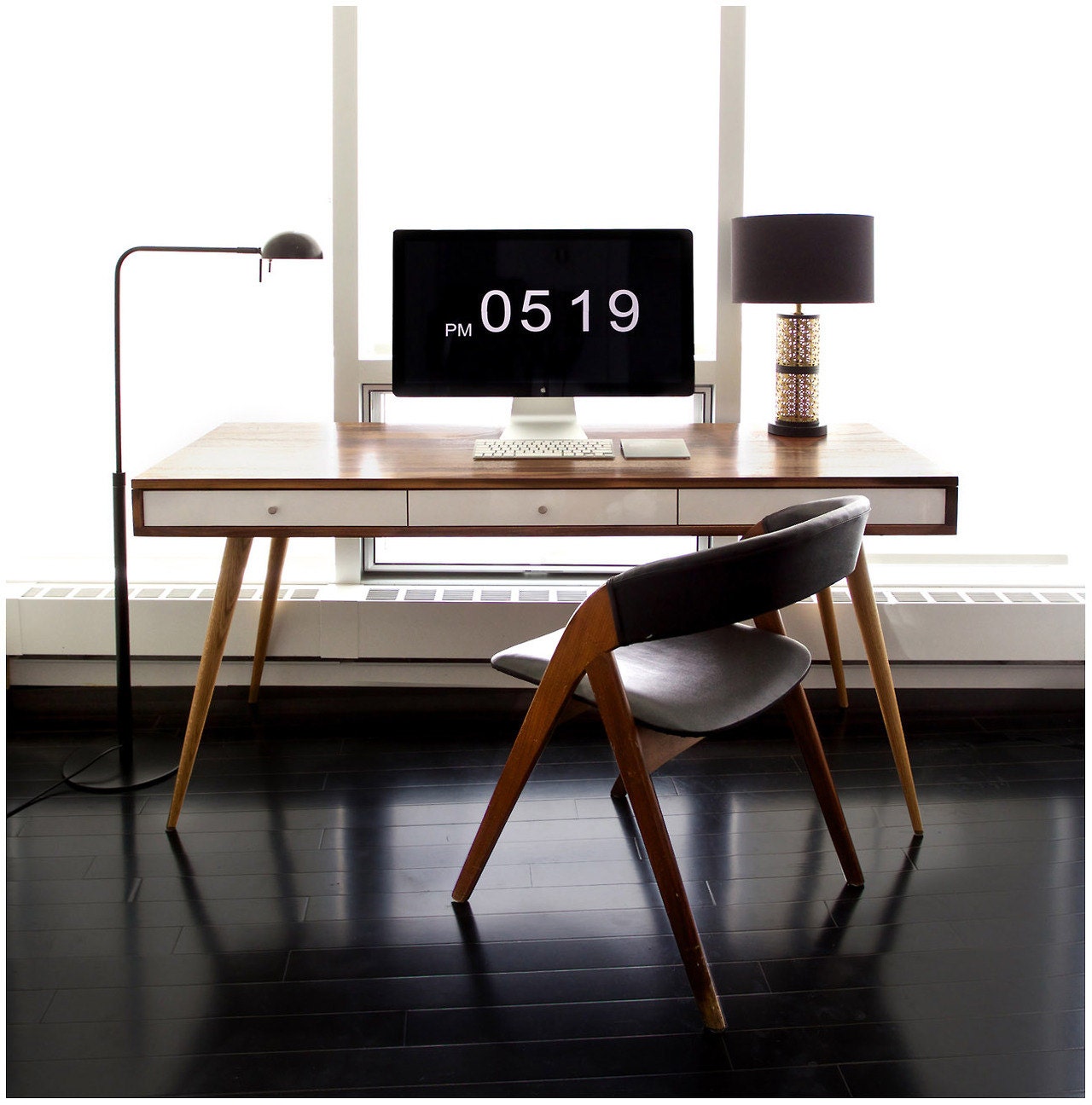 Jeremiah Collection Mid Century Desk With Cord Managment