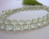 Spring green prehnite heart briolette beads 5-6mm 1/2 strand