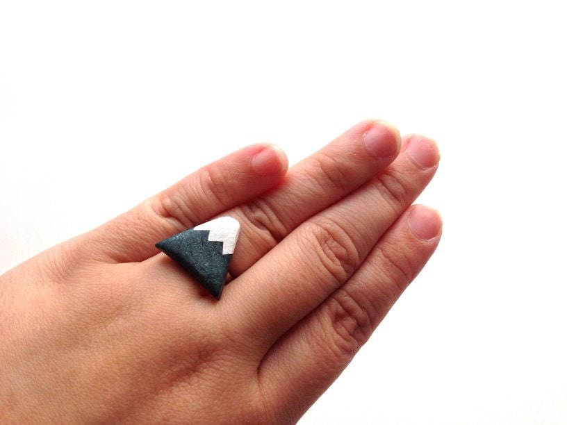 The Little Mountain Ring - Snow capped Mountain Adjustable Ring