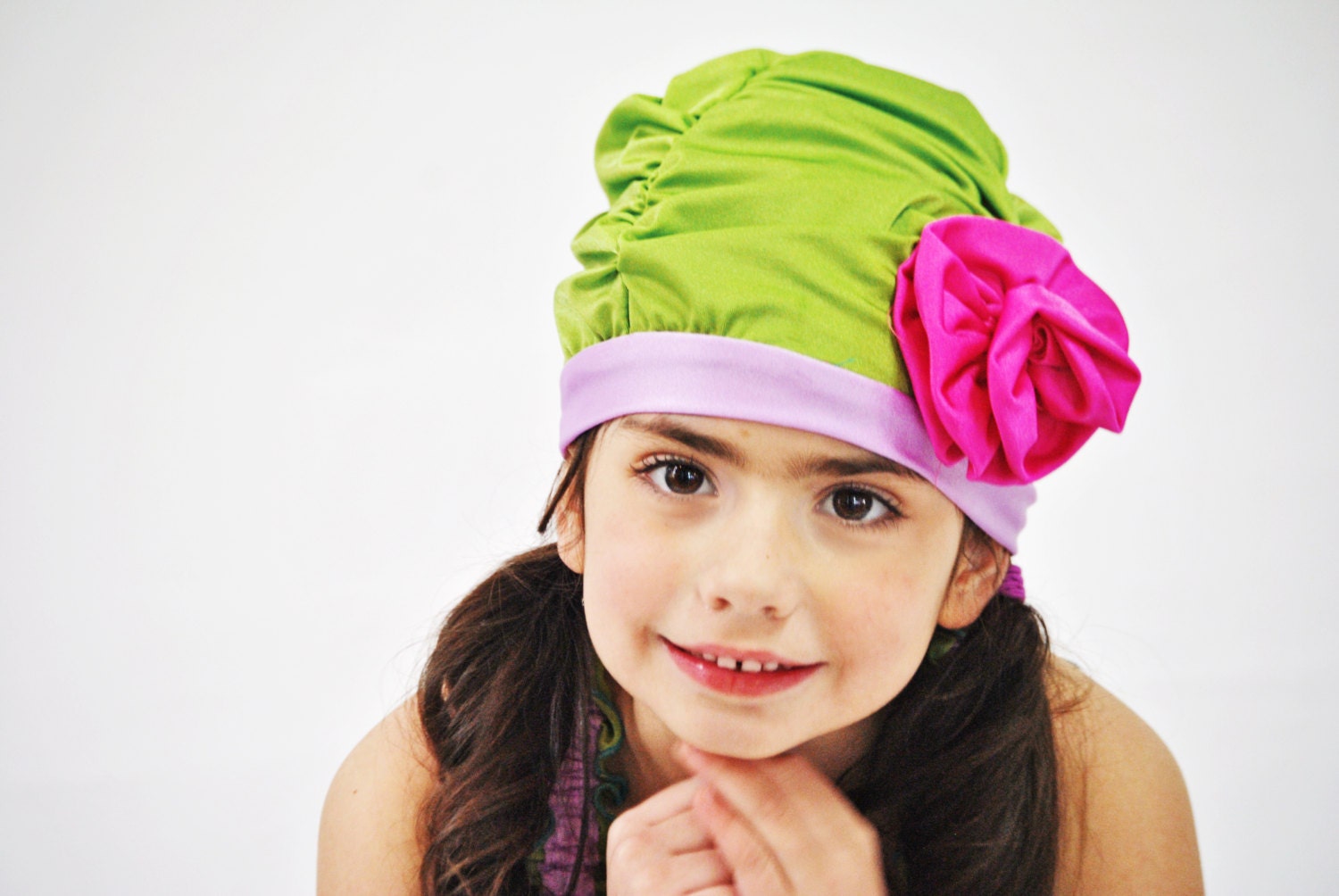 Girl's Moss Green Swim Cap Bathing Cap