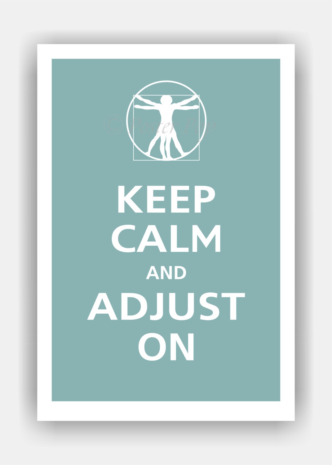 Keep Calm and ADJUST ON Print 13x19 (Slate Blue featured--56 colors to choose from)