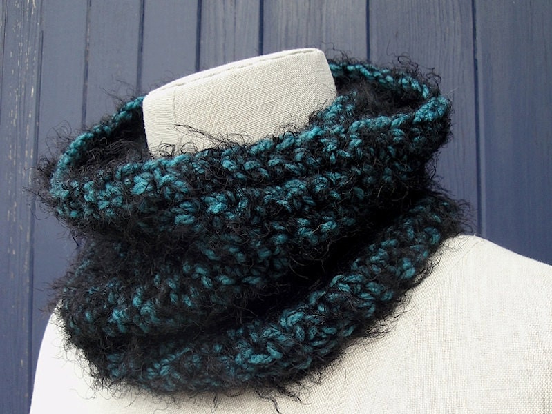 Peacock & Black Cowl. Bewitching and Badass. Free Shipping.