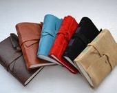LARGE Custom Suede Leather Journal Sketchbook  with blank pages Made To Order