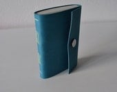Leather Journal Sketchbook Notebook Teal Leather with blank pages