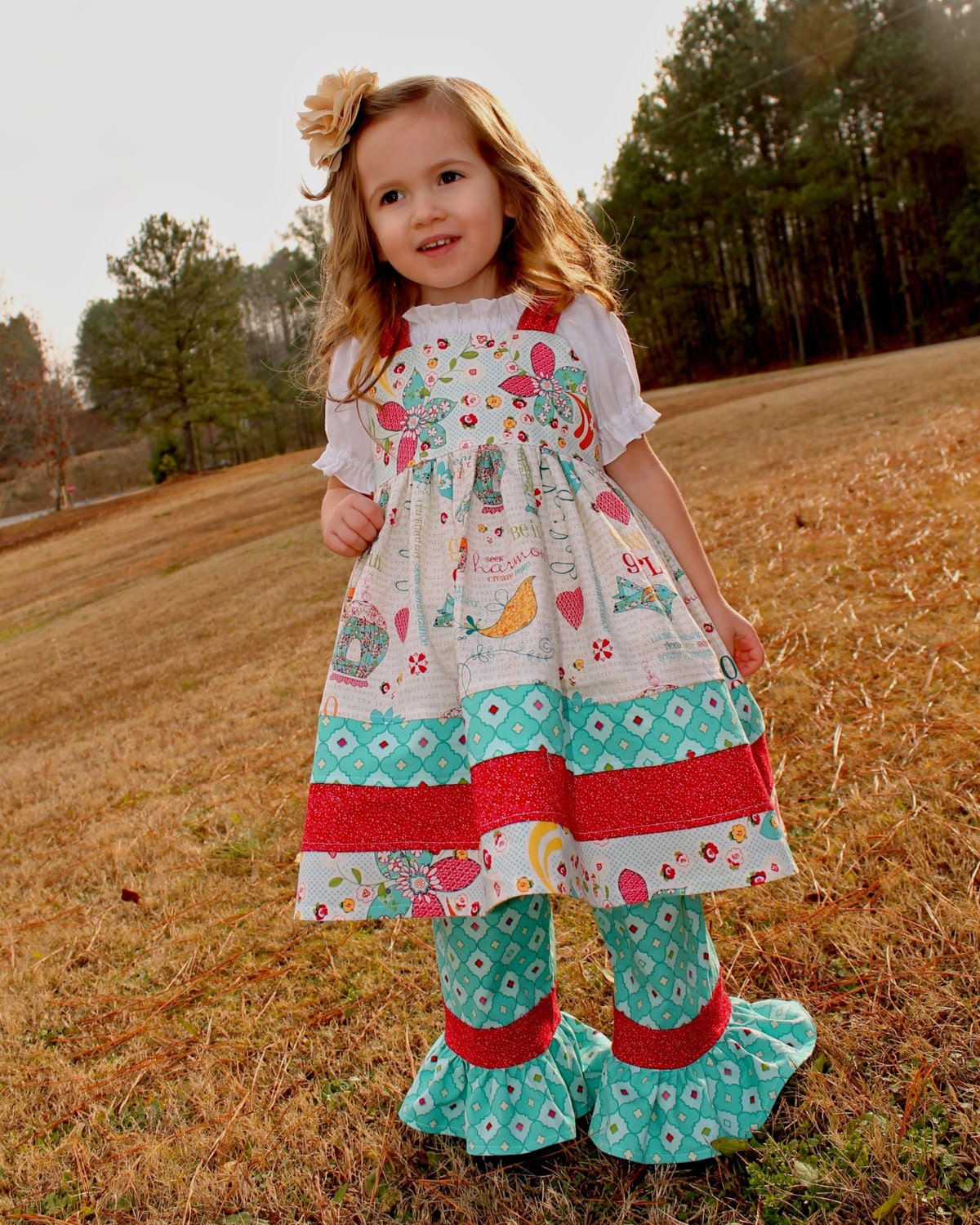 Spring Summer Girls Boutique Handmade Knot Dress Sizes 6-12 M, 12-18 M, 18-24 M, 2, 3, 4, 5