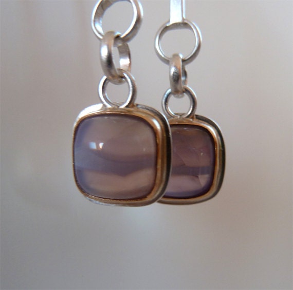 chalcedony stick earrings gemstone earrings holley blue lavender stone