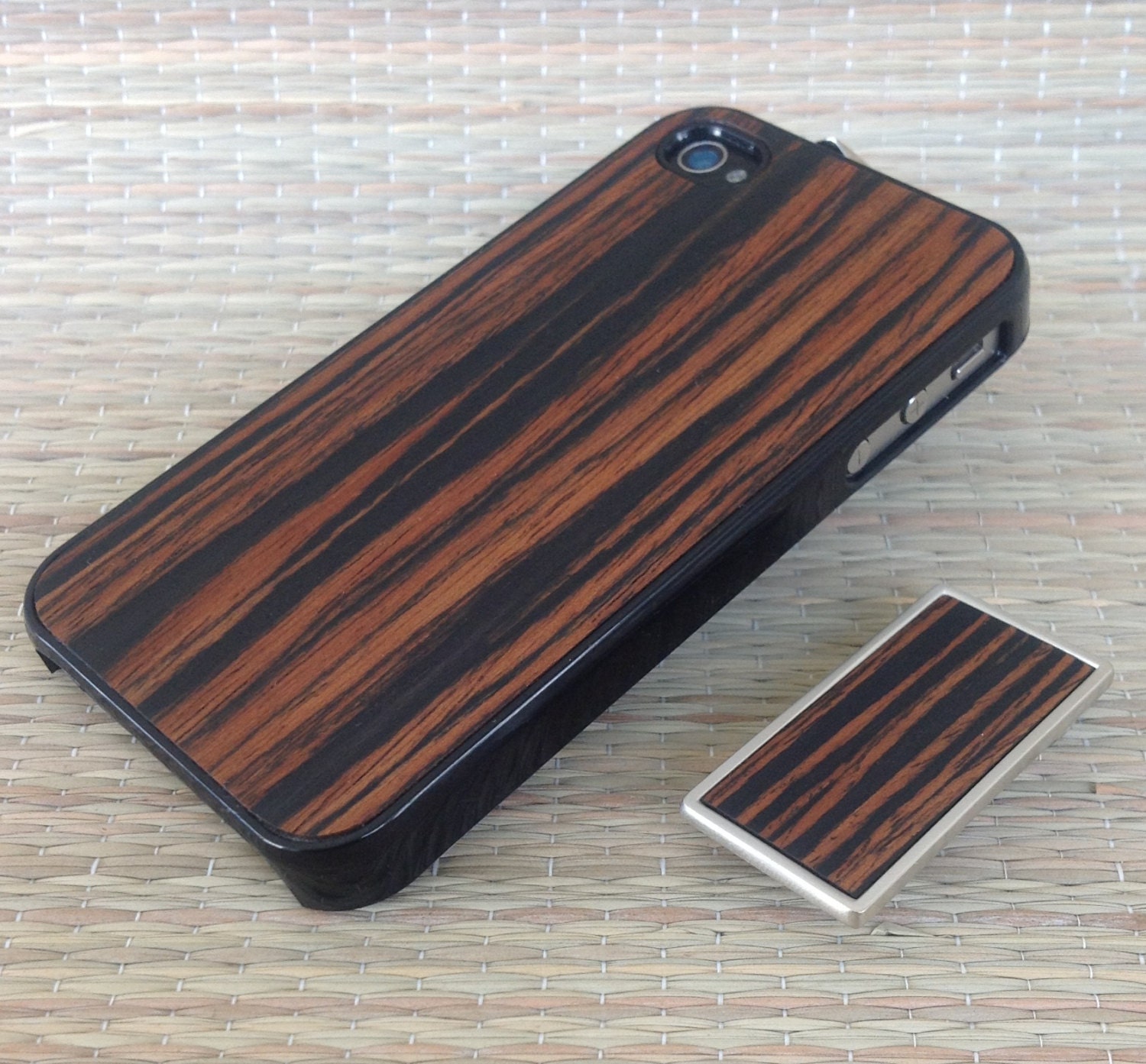 Father's Day Gift Ebony Wood iPhone Case & Money Clip  4/4s or iPhone 5 - iPhone Cover - dad gift, Father's Day, Graduation Gift, man gift