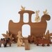 Wooden Toy Noah's Ark Waldorf Miniature with Three Pairs of Animals