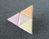 Pyramid Pastel Pink Orange and Yellow Triangle Brooch - Basics Batch