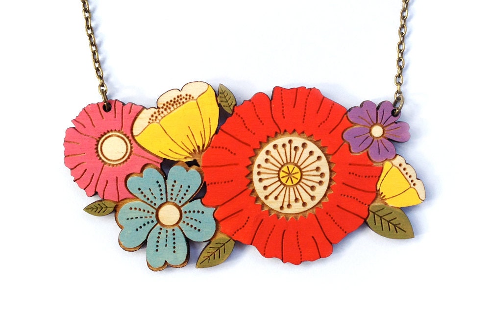 Poppy Bouquet Necklace