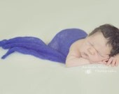 Royal Blue Mohair Photo Prop Baby Wrap - READY TO SHIP - 12ins x 30ins - newborn