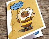 Blank Card - Doodle Bee Greeting Card