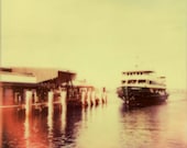 POLAROID Instant Film Photo 8 x 8 Print. Ferry, Boat, Sydney, 70's, Polaroid 600, Retro, Vintage, Film, Manly Wharf, Australia