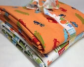 TWO Fitted Crib Sheets in City Streets and Orange City Streets Vehicles  for Baby PRESHRUNK