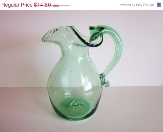 20% OFF SALE Pitcher Hand Blown Williamsburg