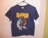 80s Nike Allstar Bo Jackson Illustrated Purple T shirt Size Small